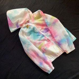 Justice multi color windbreaker girls size 10